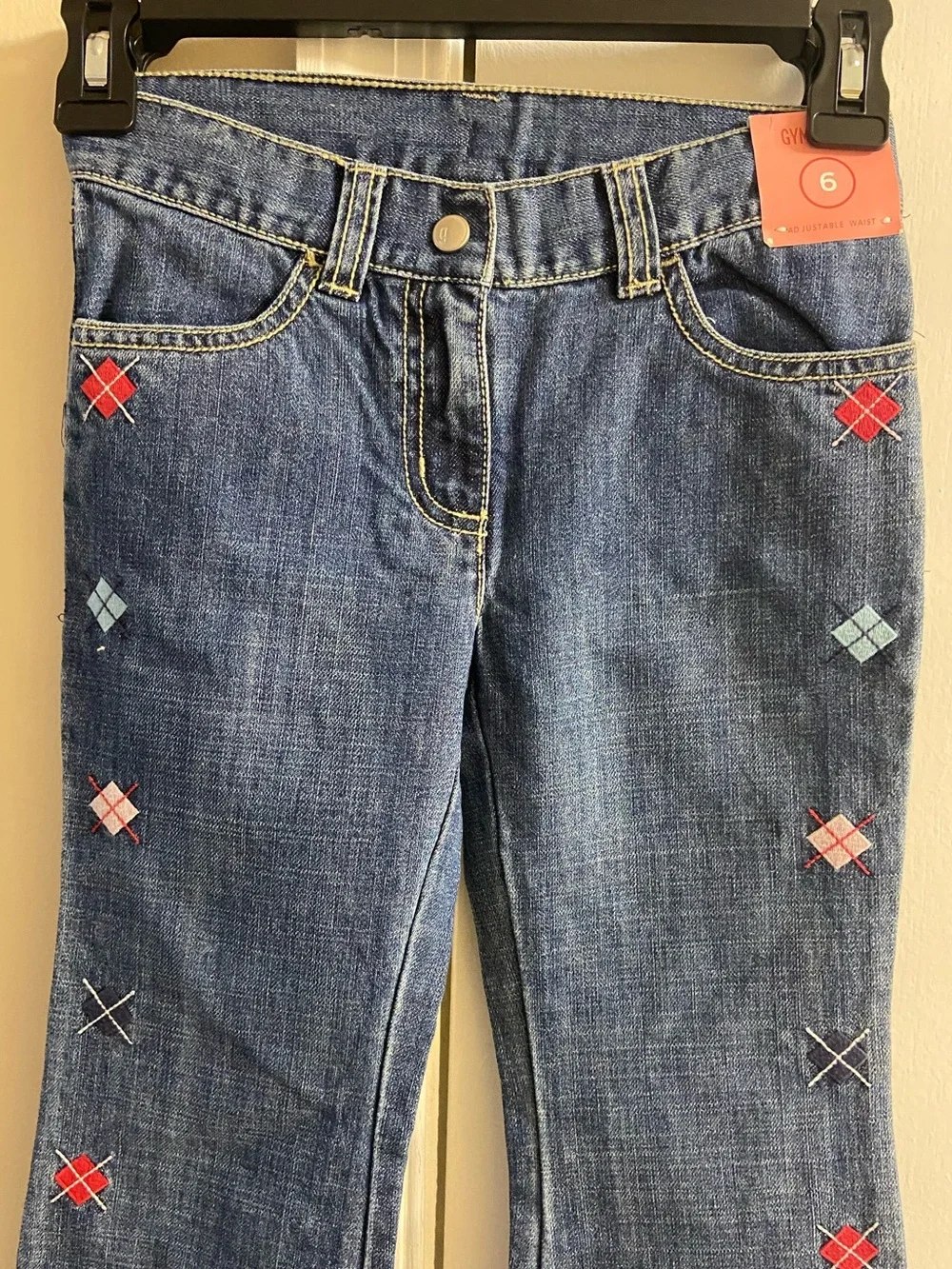 Gymboree Girls Jeans Flare Leg Embroidered Size 6 NWT